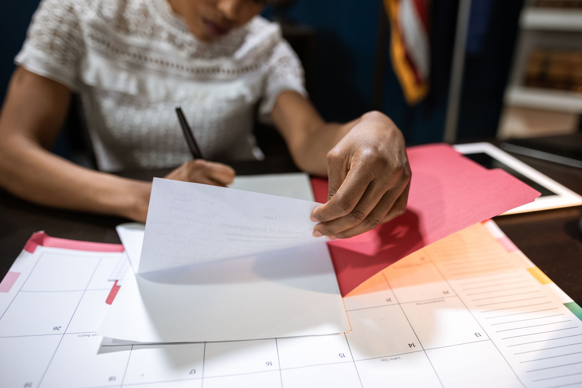 person organizing subscription budget
