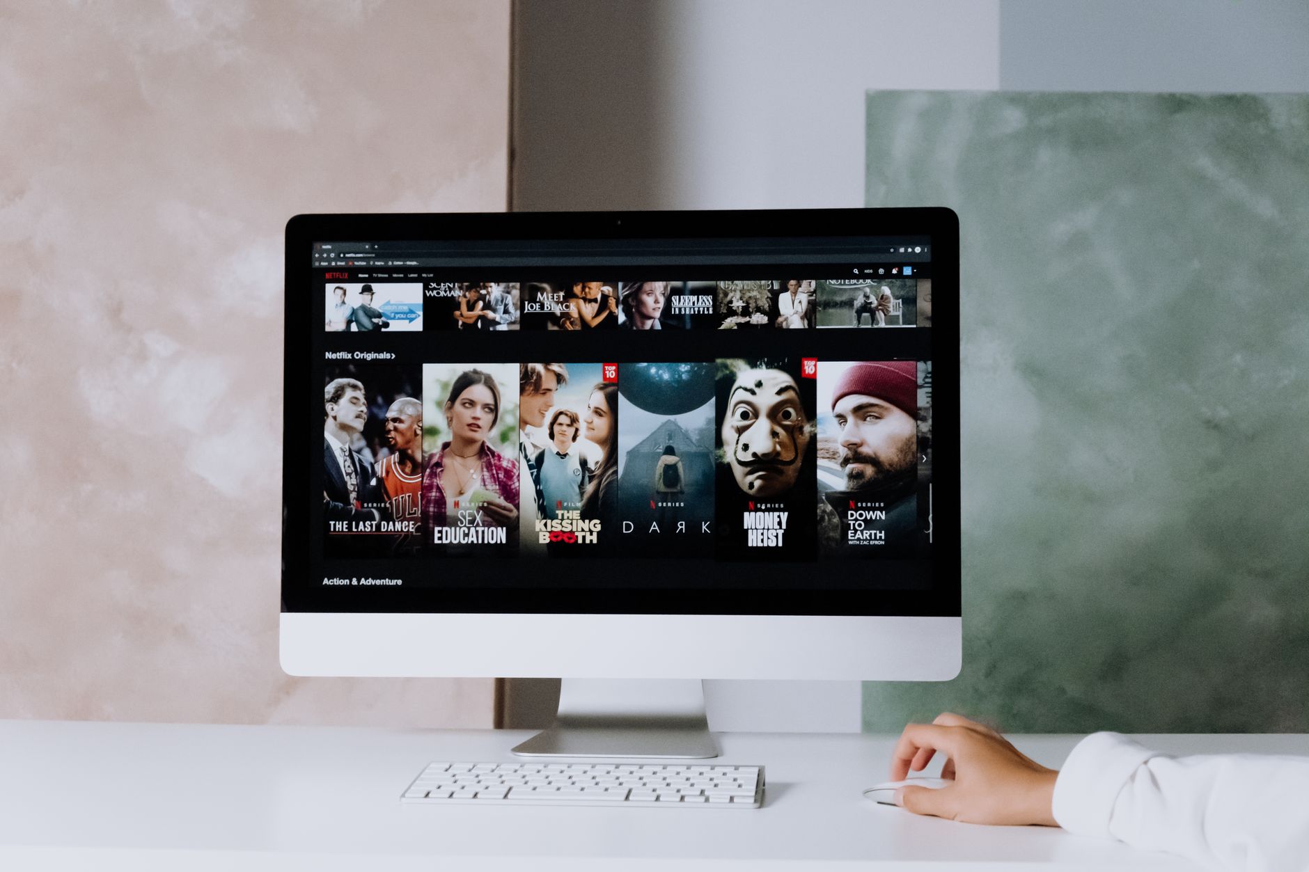 person browsing streaming service