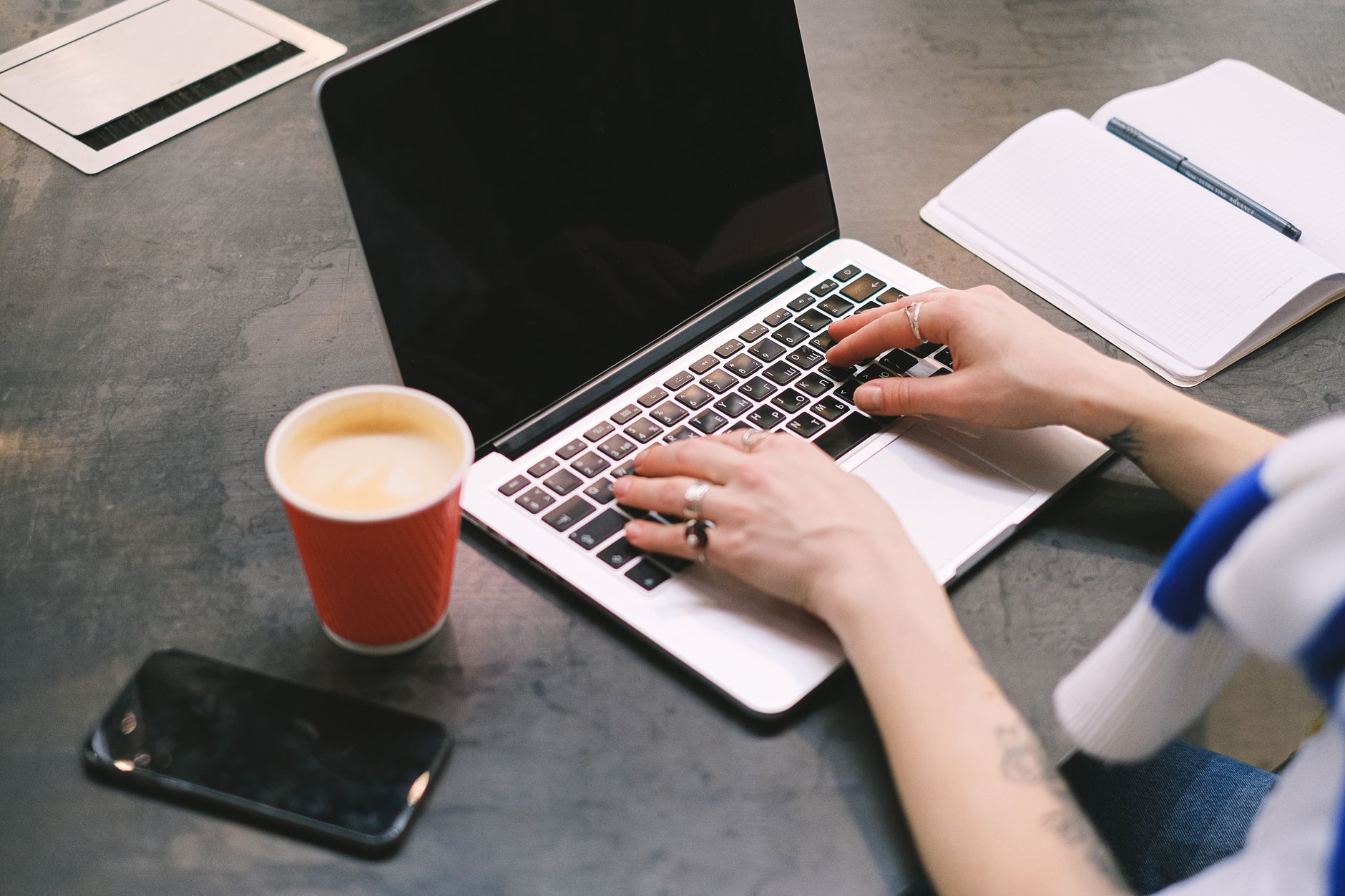 developer writer working laptop