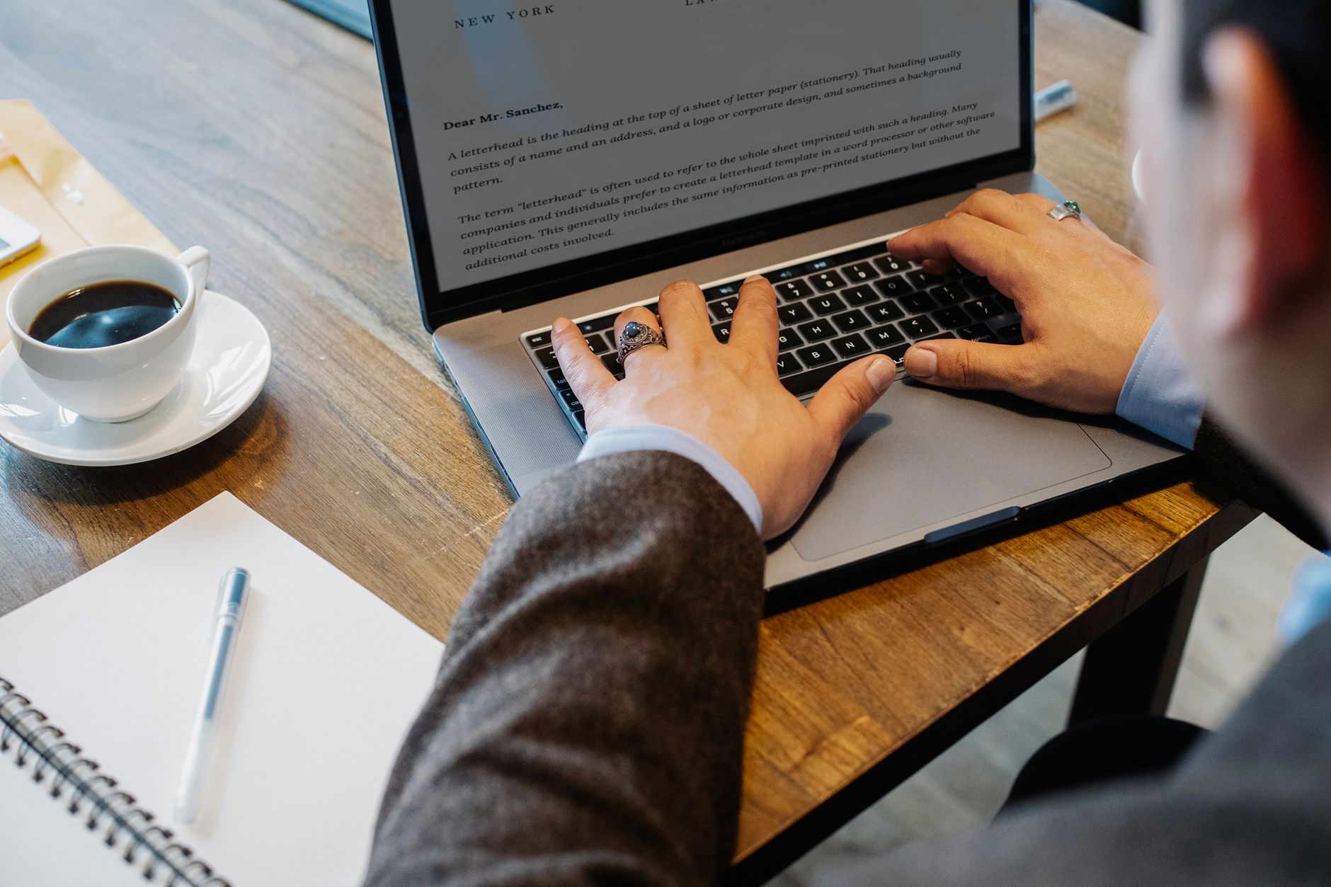 business email writing laptop