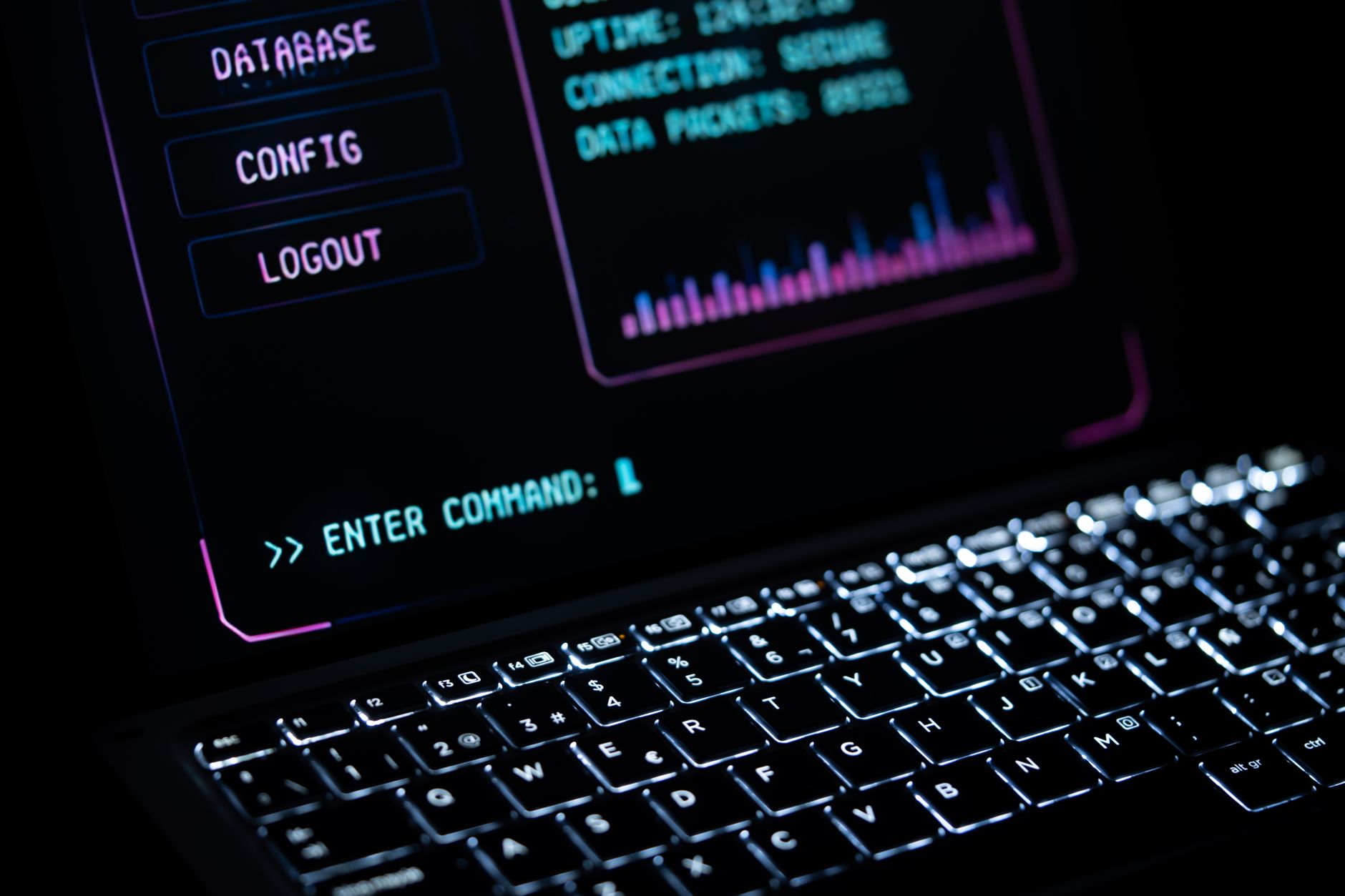 laptop screen showing security