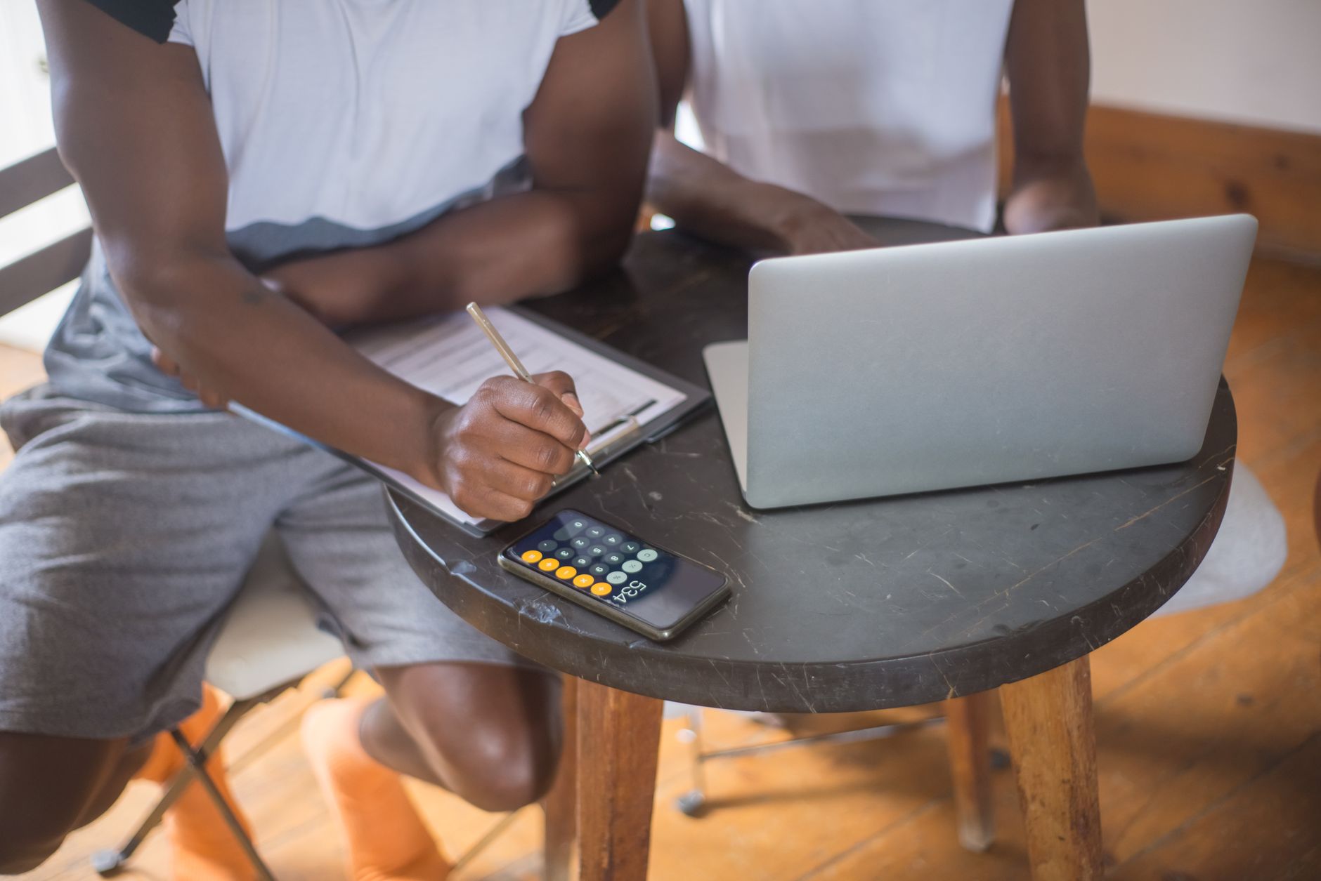 calculator budget planning laptop
