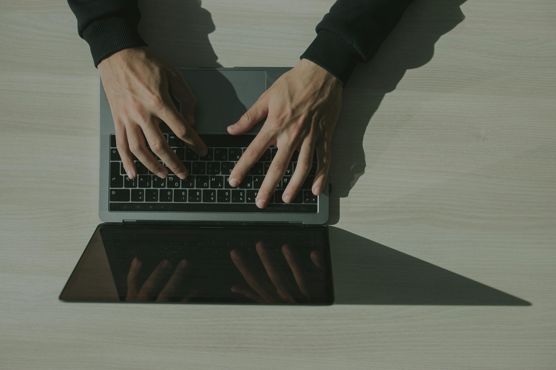 person using laptop privacy