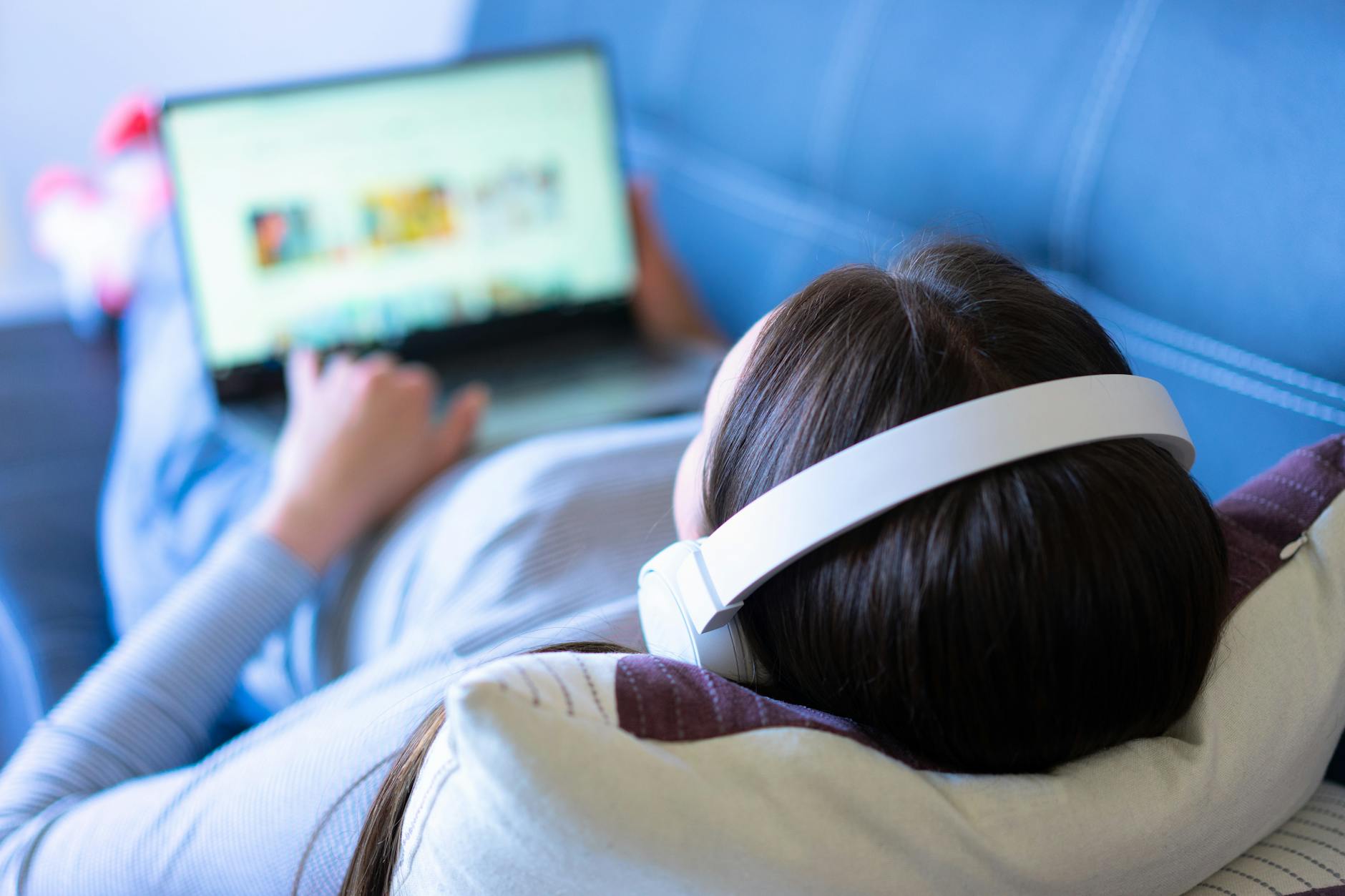 person watching streaming service