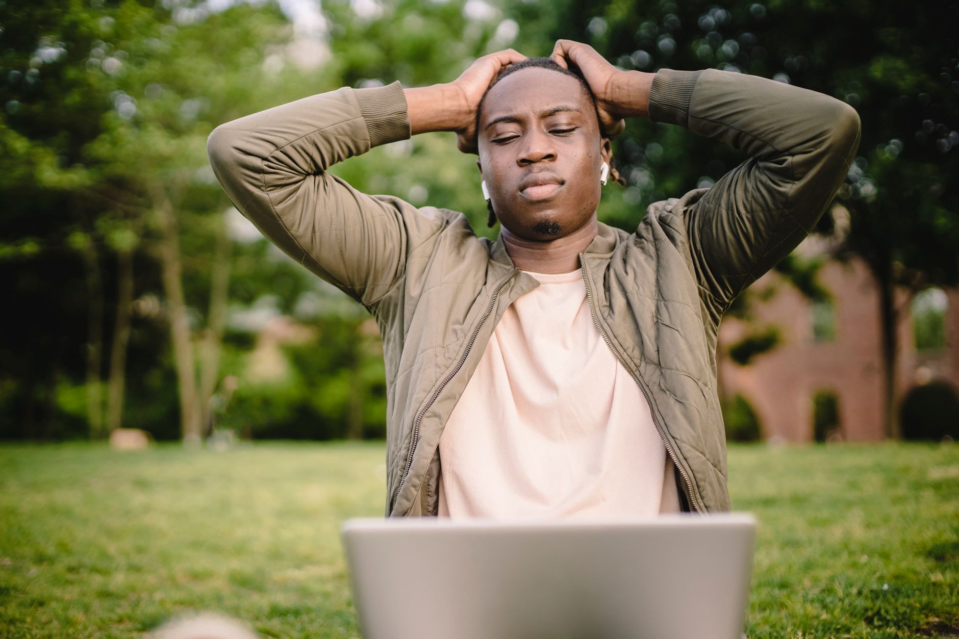 person laptop frustrated slow
