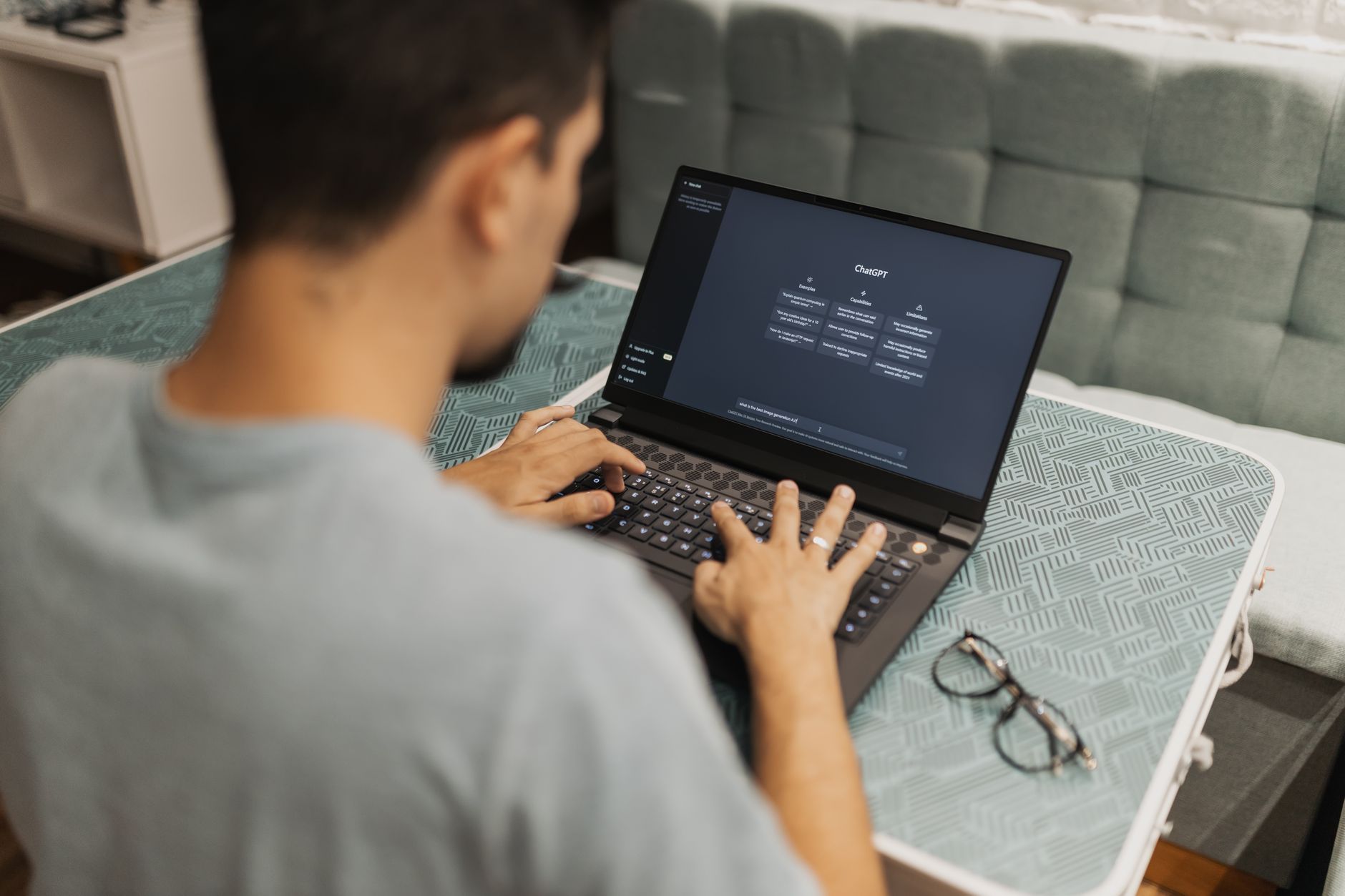 business person working laptop