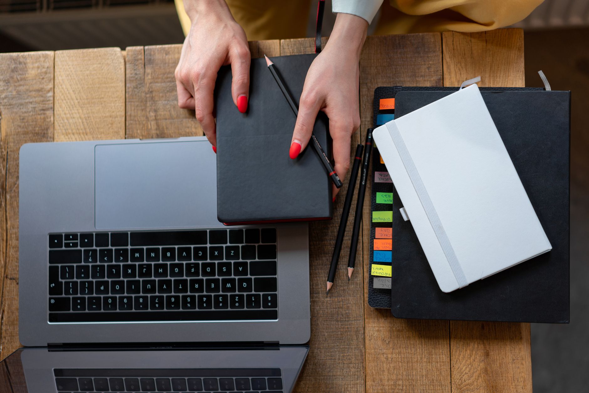 person preparing laptop notebook