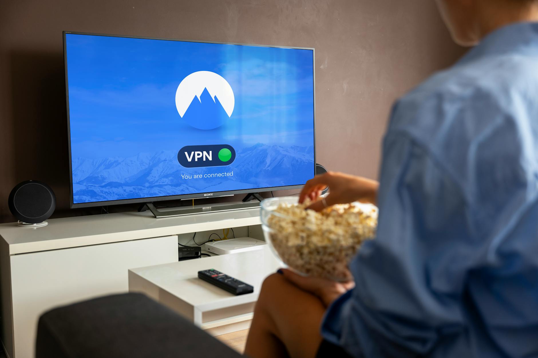 woman watching streaming service