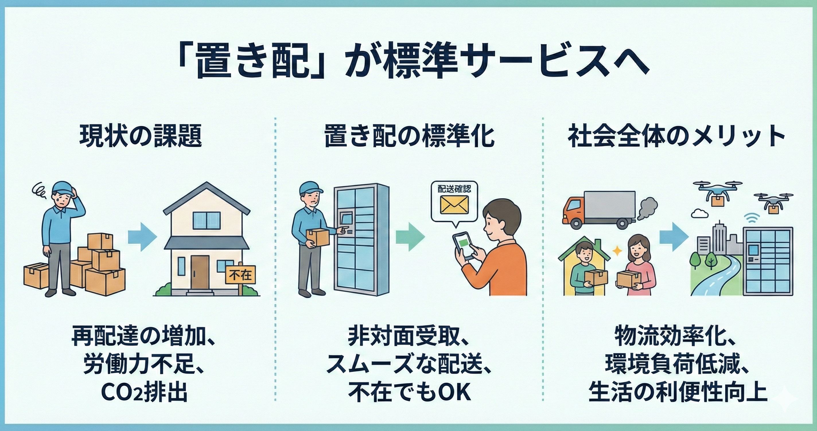 「置き配」が標準サービスへ