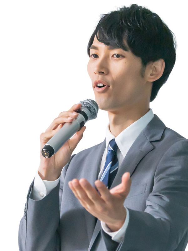 ピッチする男性