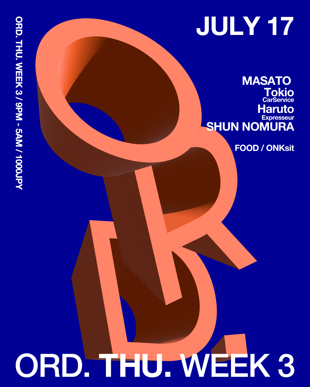 2025-07 Events | Schedule | ORD. DAIKANYAMA