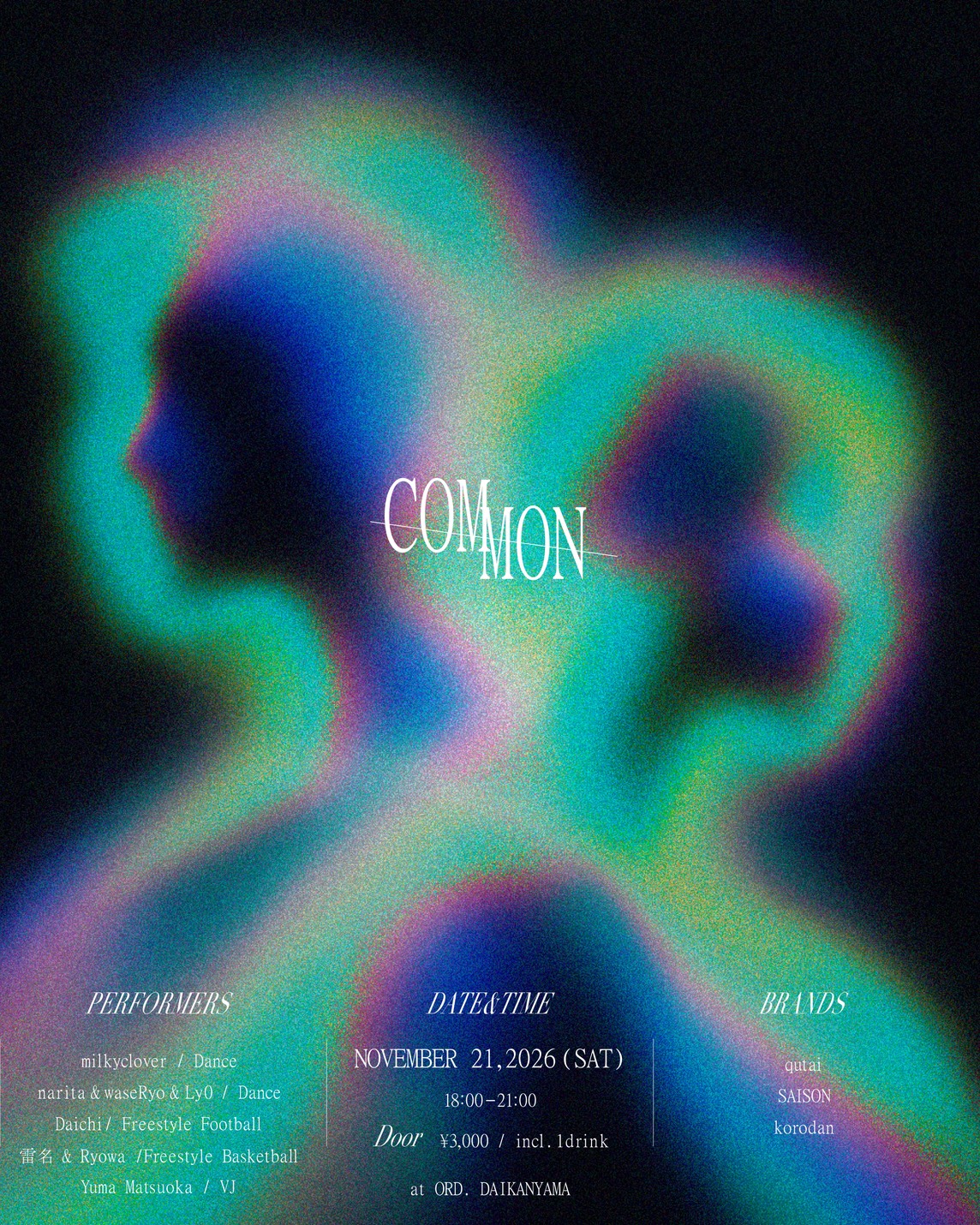 COMMON｜ORD Daikanyamaのフライヤー