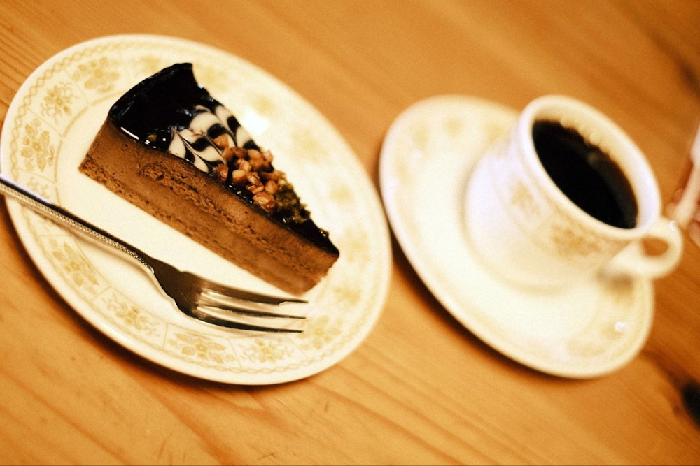 燕山荘のケーキセット