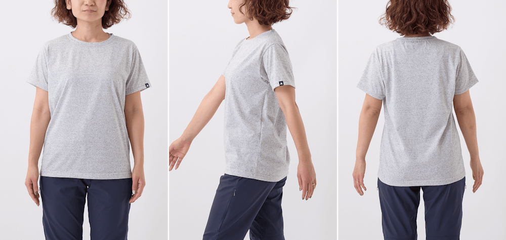 サイズ選びに迷ったら。YAMAP別注 生まれ変わったやまの服（はんそで / 2024）/UNISEX スタッフ着用画像集