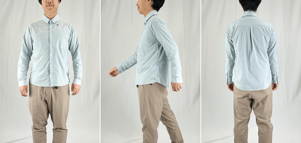 サイズ選びに迷ったら。YAMAP別注 コアエアシェルシャツ/UNISEX スタッフ着用画像集