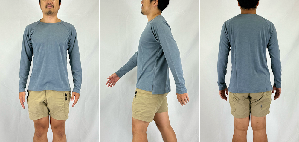 サイズ選びに迷ったら。YAMAP(ヤマップ)/プラックスウール200ロングスリーブT/UNISEX スタッフ着用画像集