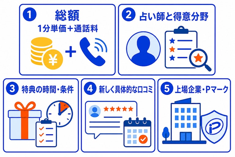 電話占い選びで失敗しない5つの比較ポイント