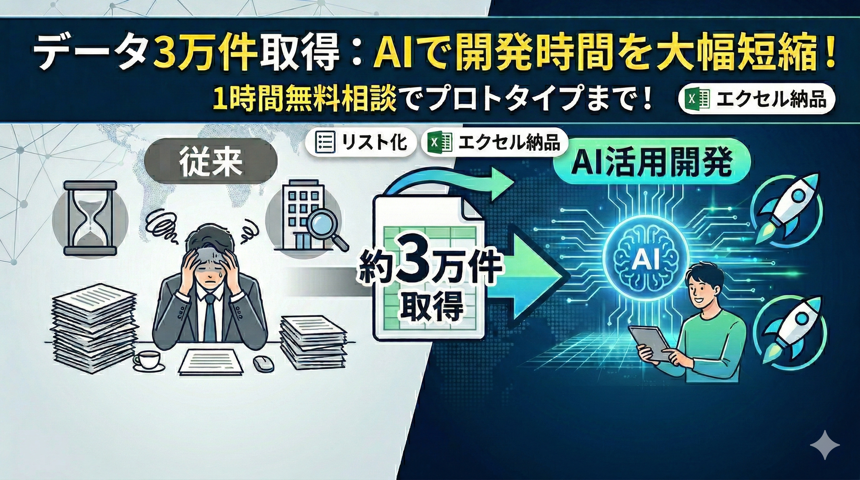 不動産情報サイトからスクレイピングにて、数万件の情報を取得
