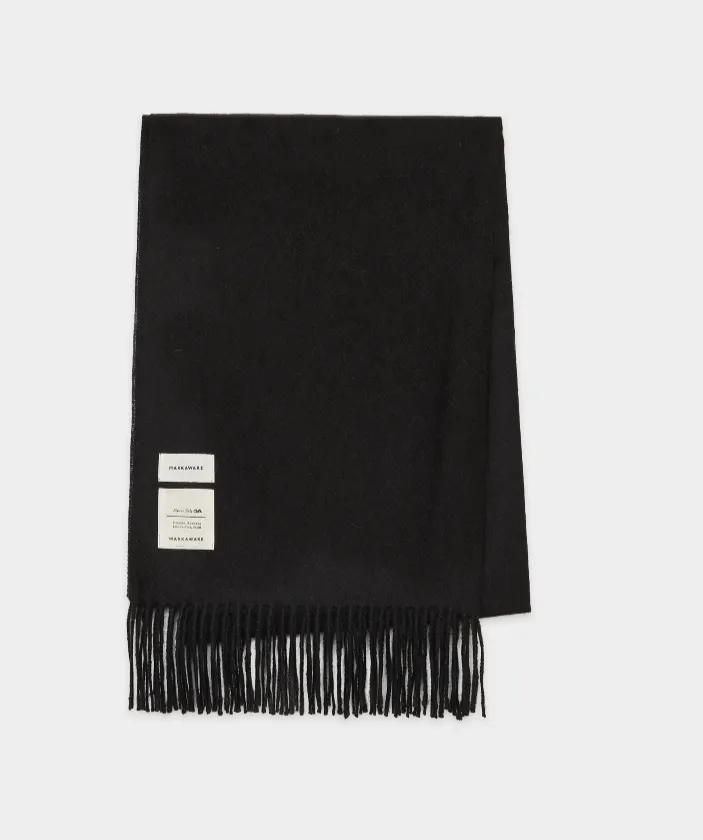 ナチュラルブラックベビーアルパカ アルパカストール Black - 画像 1