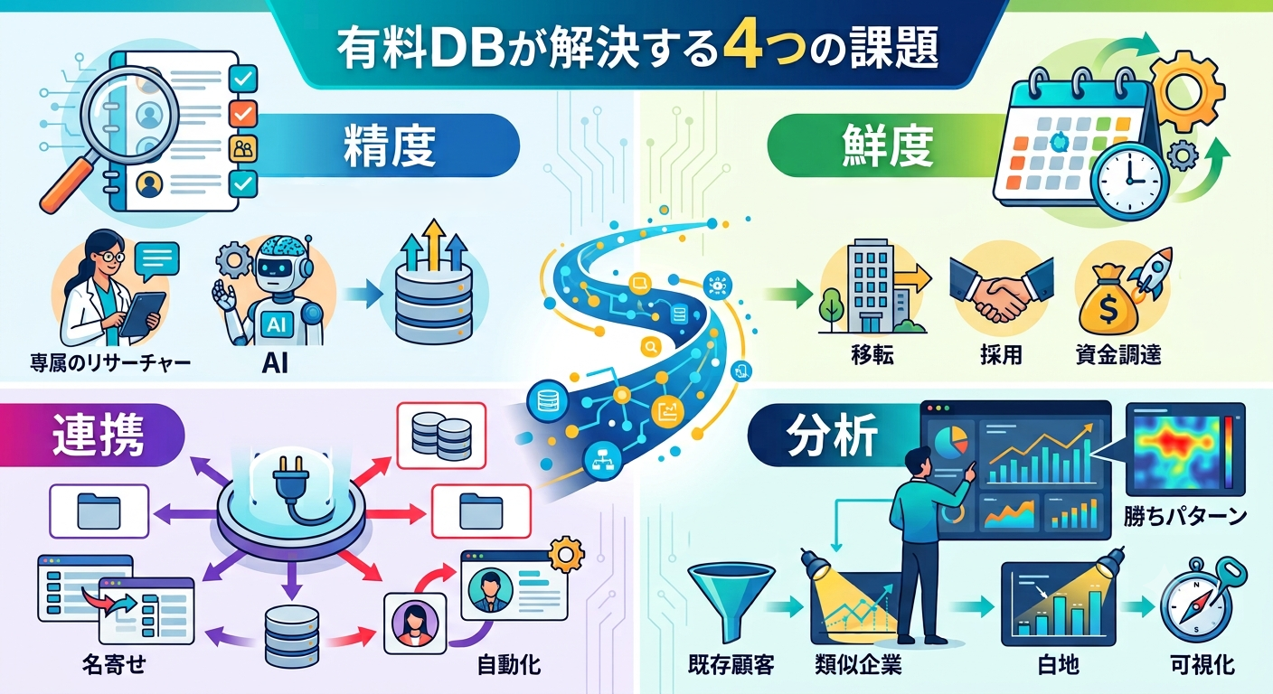 有料データベースが解決する4つの課題