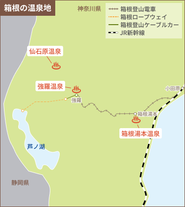 箱根のエリアマップ