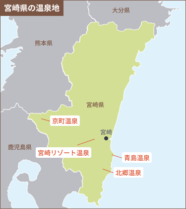 宮崎のエリアマップ