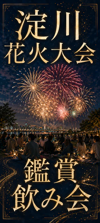 最大100名規模🎆淀川花火大会 鑑賞飲み会|混雑を避けてゆったり鑑賞・子連れOK!