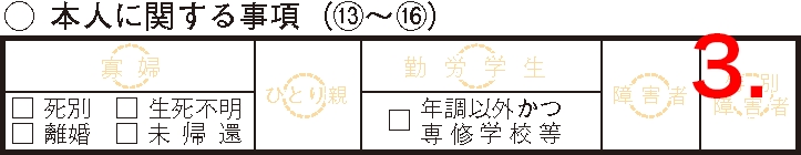 確定申告書A 第二表 本人に関する事項