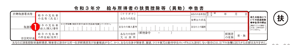 令和3年分給与所得者の扶養控除等(異動)申告書|全員記入欄
