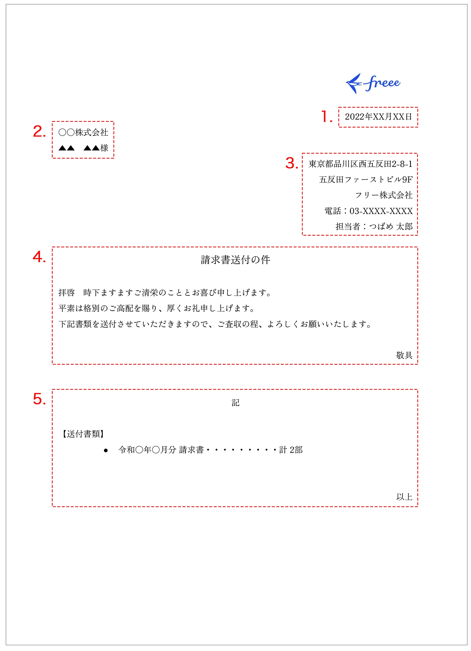 請求書に添付する送付状の正しい書き方と注意点 経営者から担当者にまで役立つバックオフィス基礎知識 クラウド会計ソフト Freee