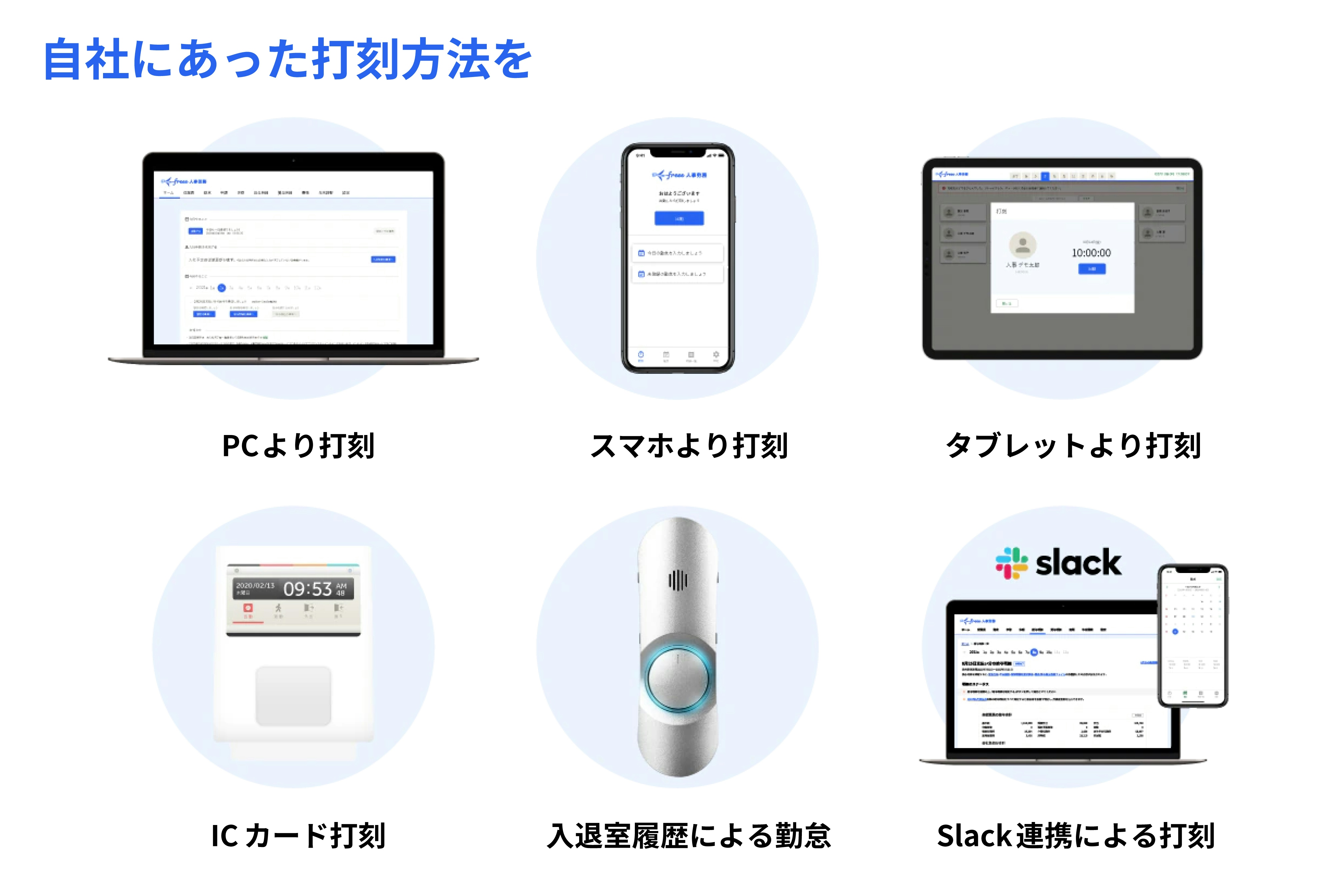 打刻方法の一覧