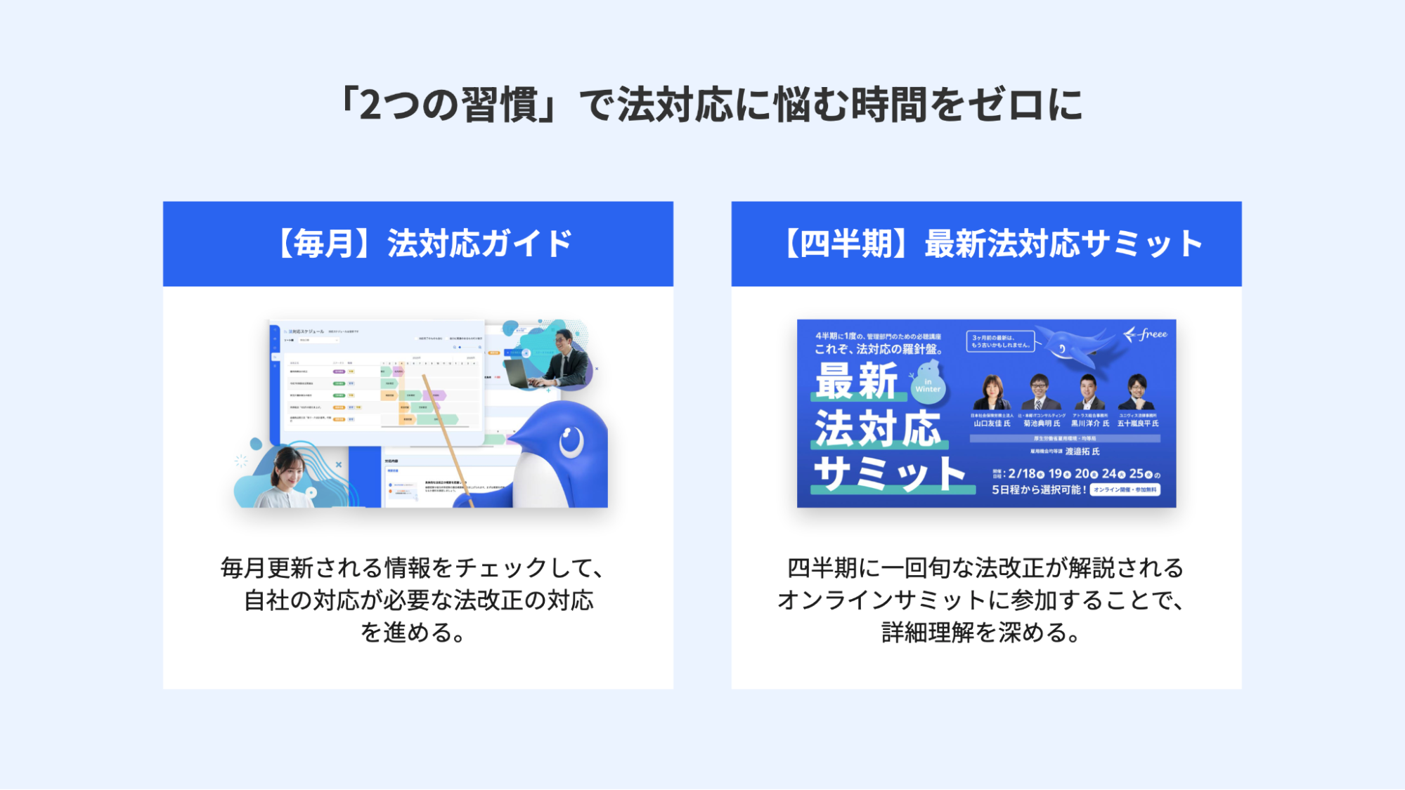 「2つの習慣」で法対応に悩む時間をゼロにする取り組み概要