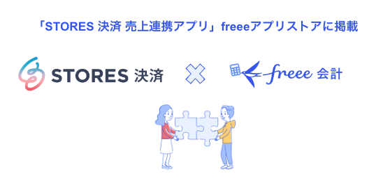 「STORES 決済 売上連携アプリ」freeeアプリストアに掲載、STORES 決済×freee会計のロゴ画像