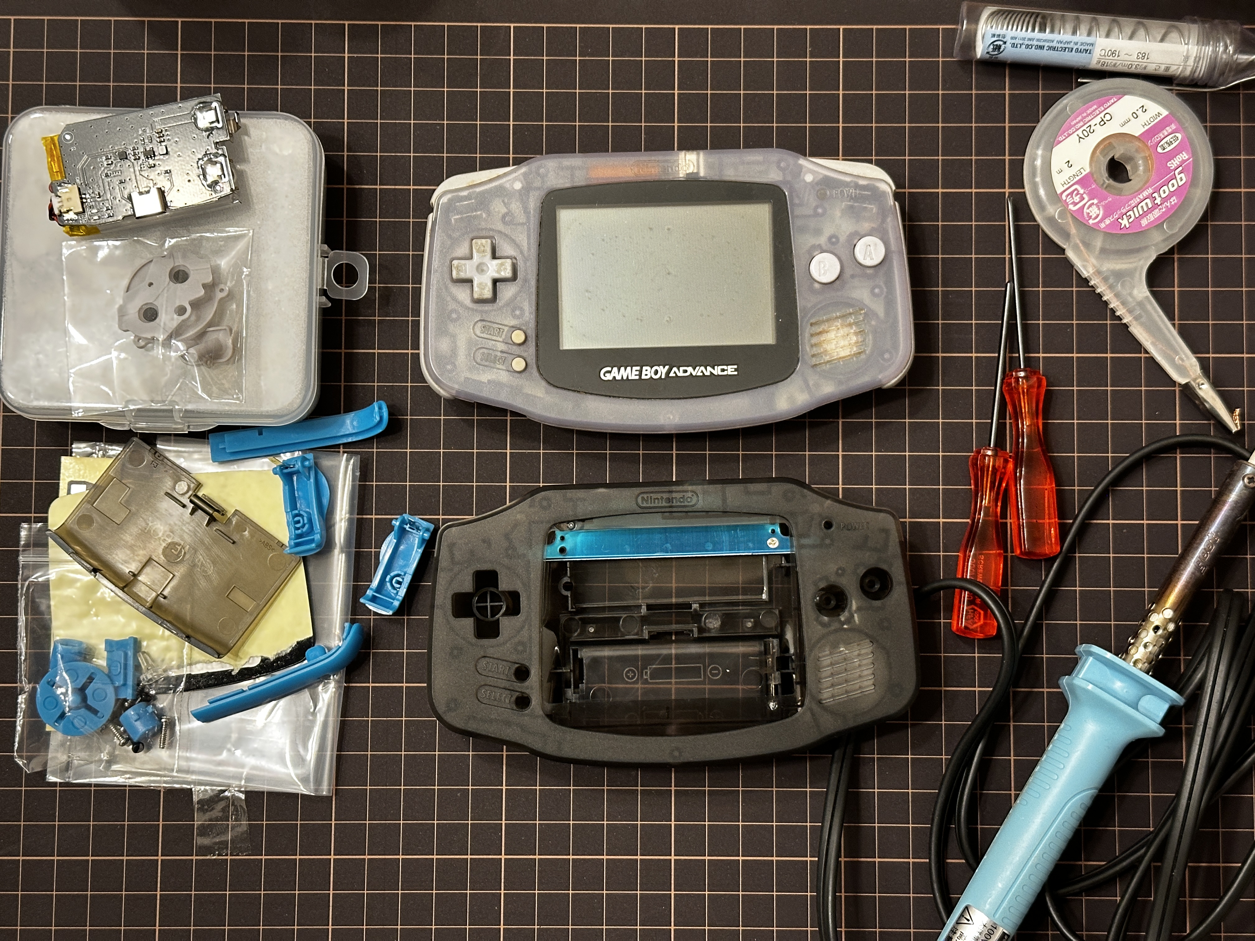 GBA】ゲームボーイアドバンスをIPS液晶(v5)に変えてみた【改造