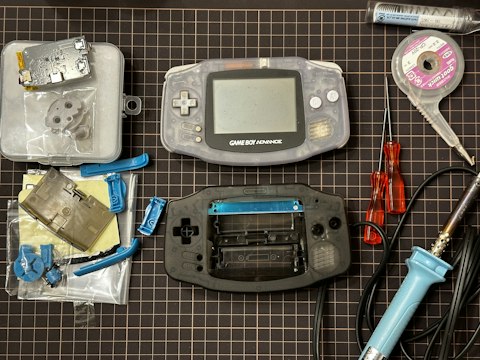 【GBA】ゲームボーイアドバンスをIPS液晶(v5)に変えてみた【改造】