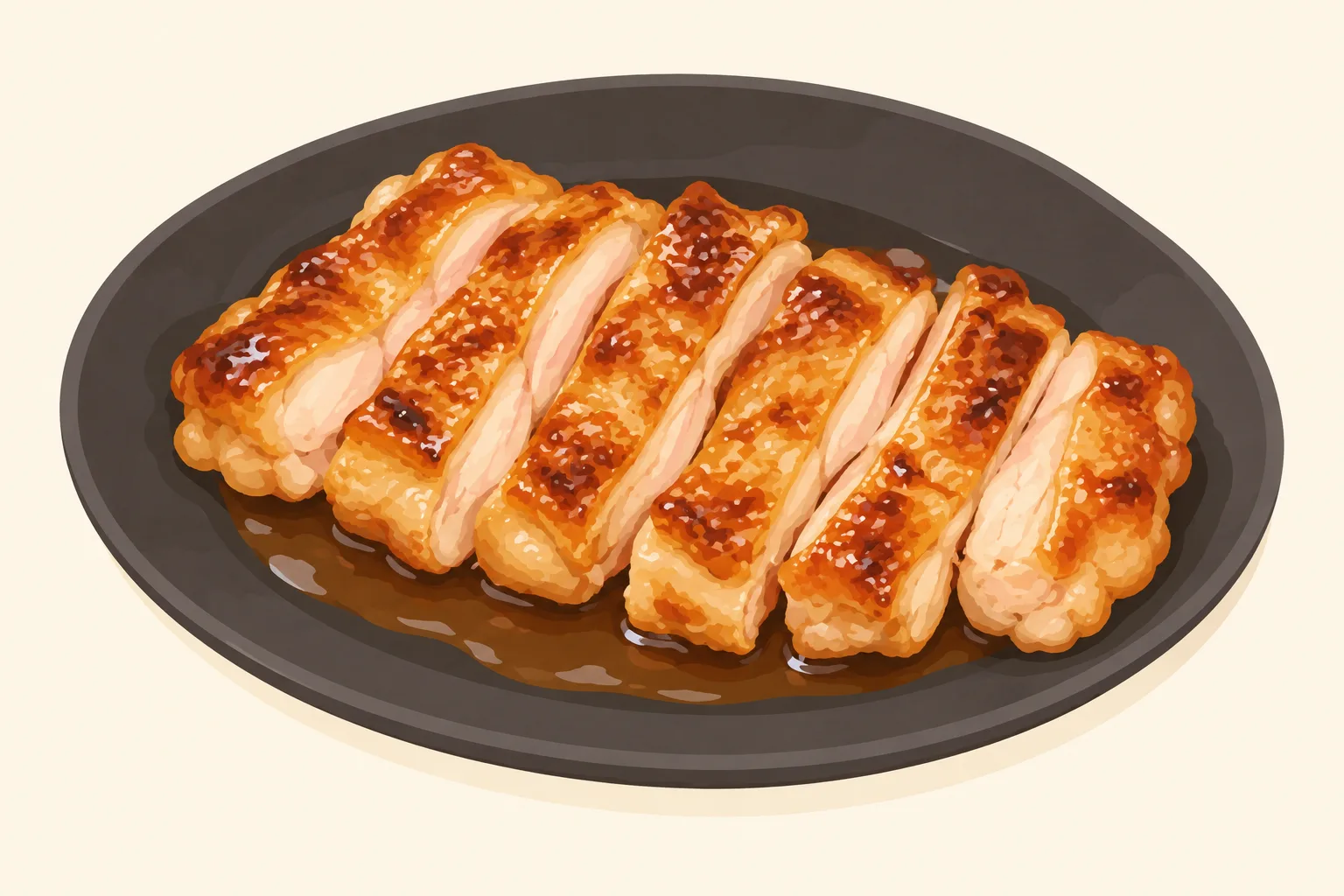 焼き目のついた美桜鶏の肉汁焼きの挿絵