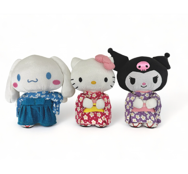 着物ちりめんぬいぐるみ ( ハローキティ・クロミ・シナモロール) | Fa  