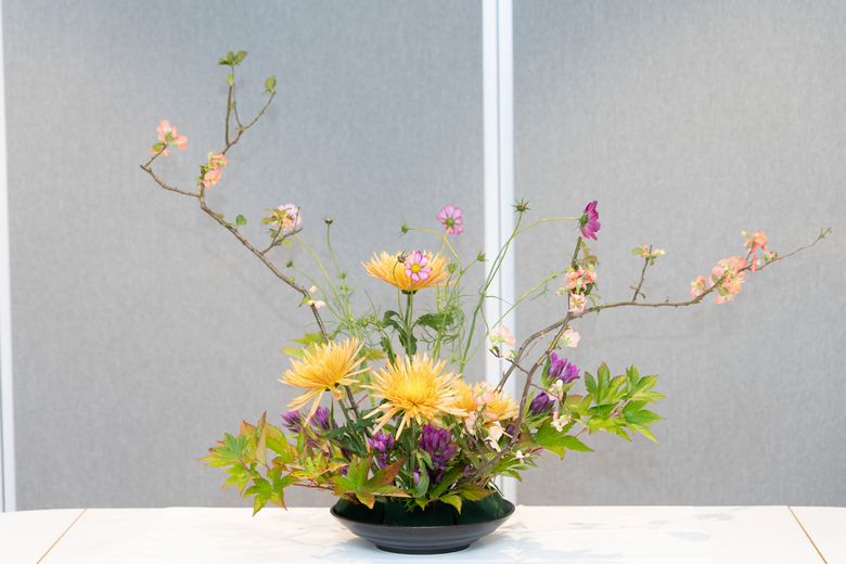An arrangement created with autumn flowers