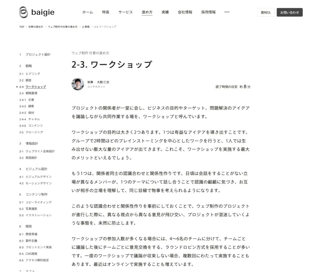 記事ページの工夫