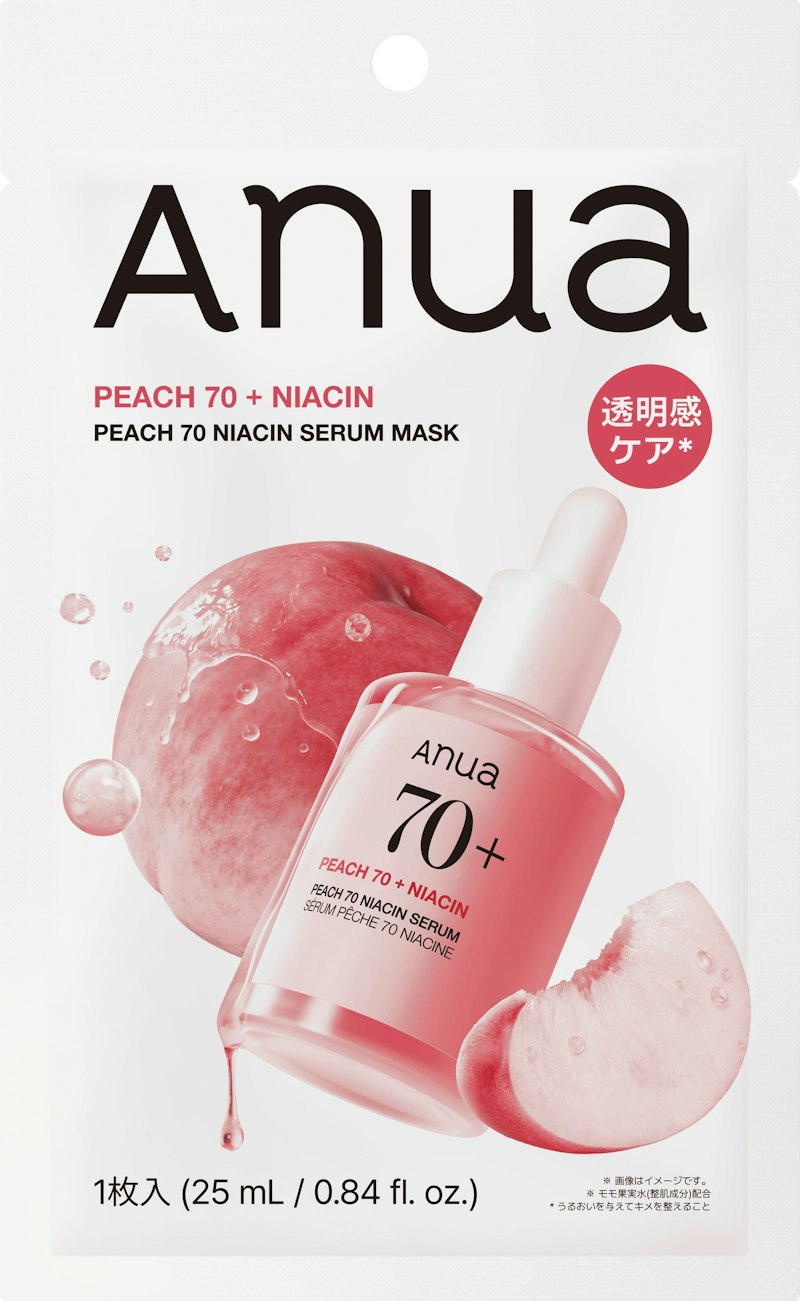 Anua(アヌア) Anua 1枚入りマスクパック(桃70ナイアシン マスクパックのパッケージ)