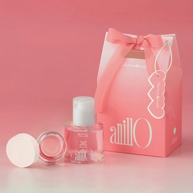 ANILLO(アニーロ) ANILLO ヘアエッセンス(パチュリガーデンダメージ/ネロリウッドグロウ/ブラックティーナリッシング)(ヘア&リップケアセット(ロージーナイトヘアエッセンスとメロウグロウバーム、ピンクのギフトバッグ))