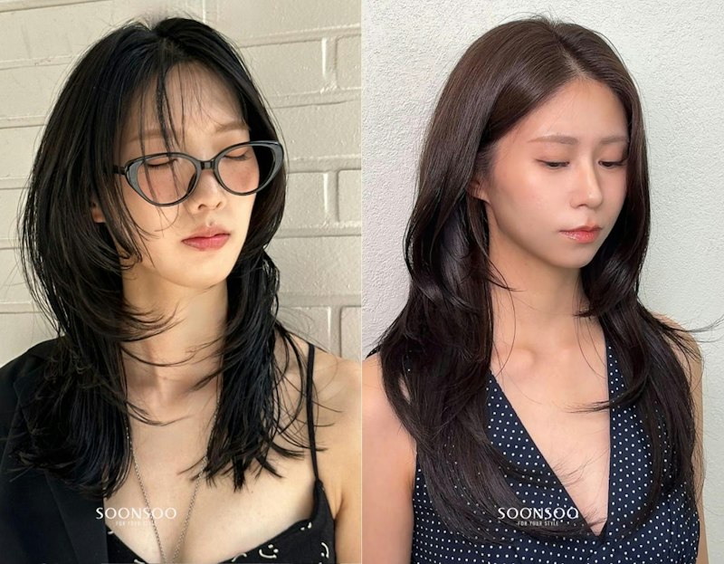 SOONSOO清潭本店でのヘアスタイリング施術の様子
