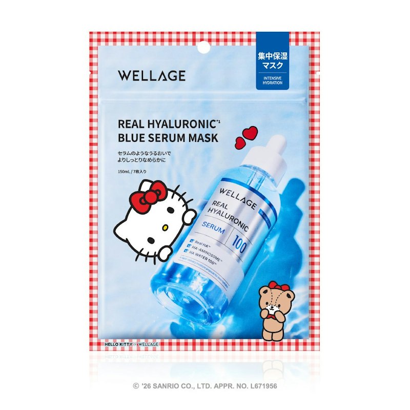 WELLAGE（ウェラージュ） ＨAブルーセラム１００ ハローキティ エディション（ＨAブルーセラムマスク ハローキティ エディションのパッケージ）