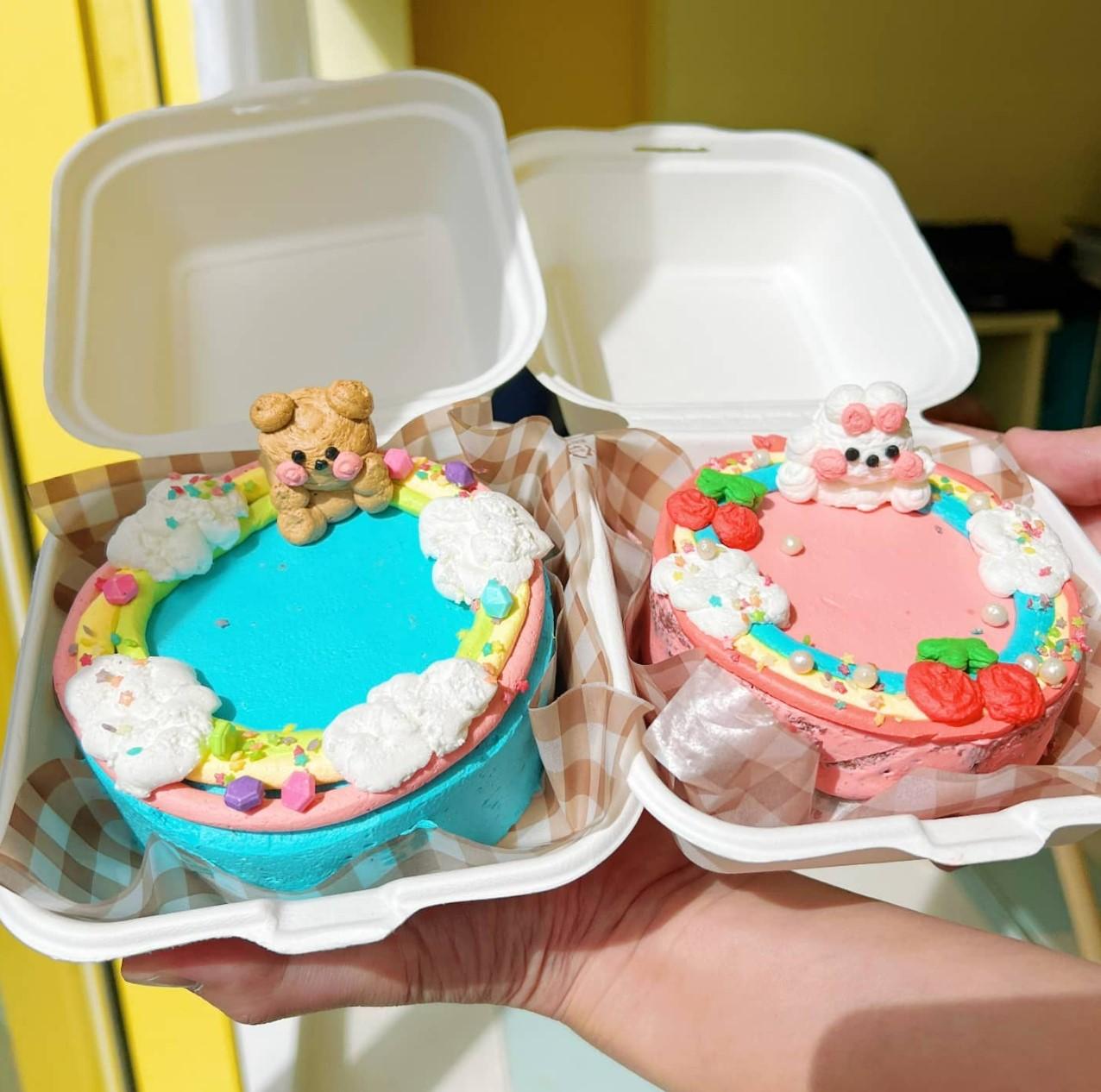 汝矣島の百貨店で受け取るレタリングケーキ