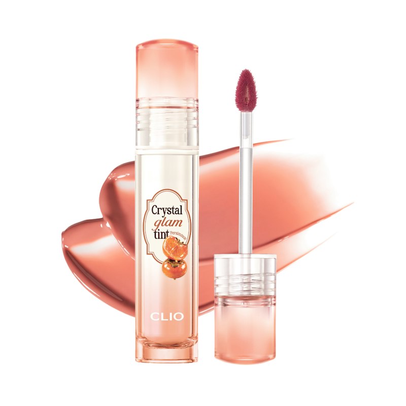 CLIO(クリオ) クリスタル グラム ティント(レトロ喫茶コレクション)(クリスタル グラム ティント パーシモン(柿)のボトルと色見本)