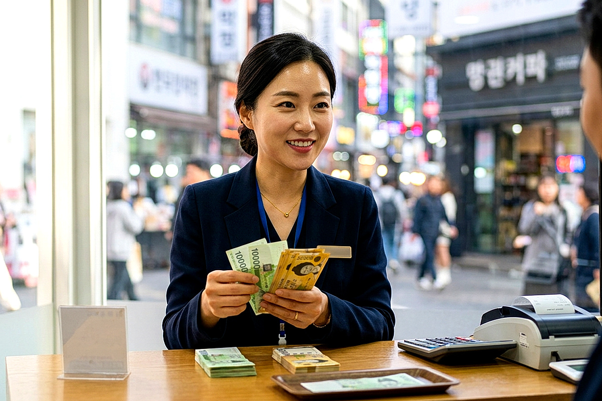 仁川空港で安心の両替予約サービスのカウンター