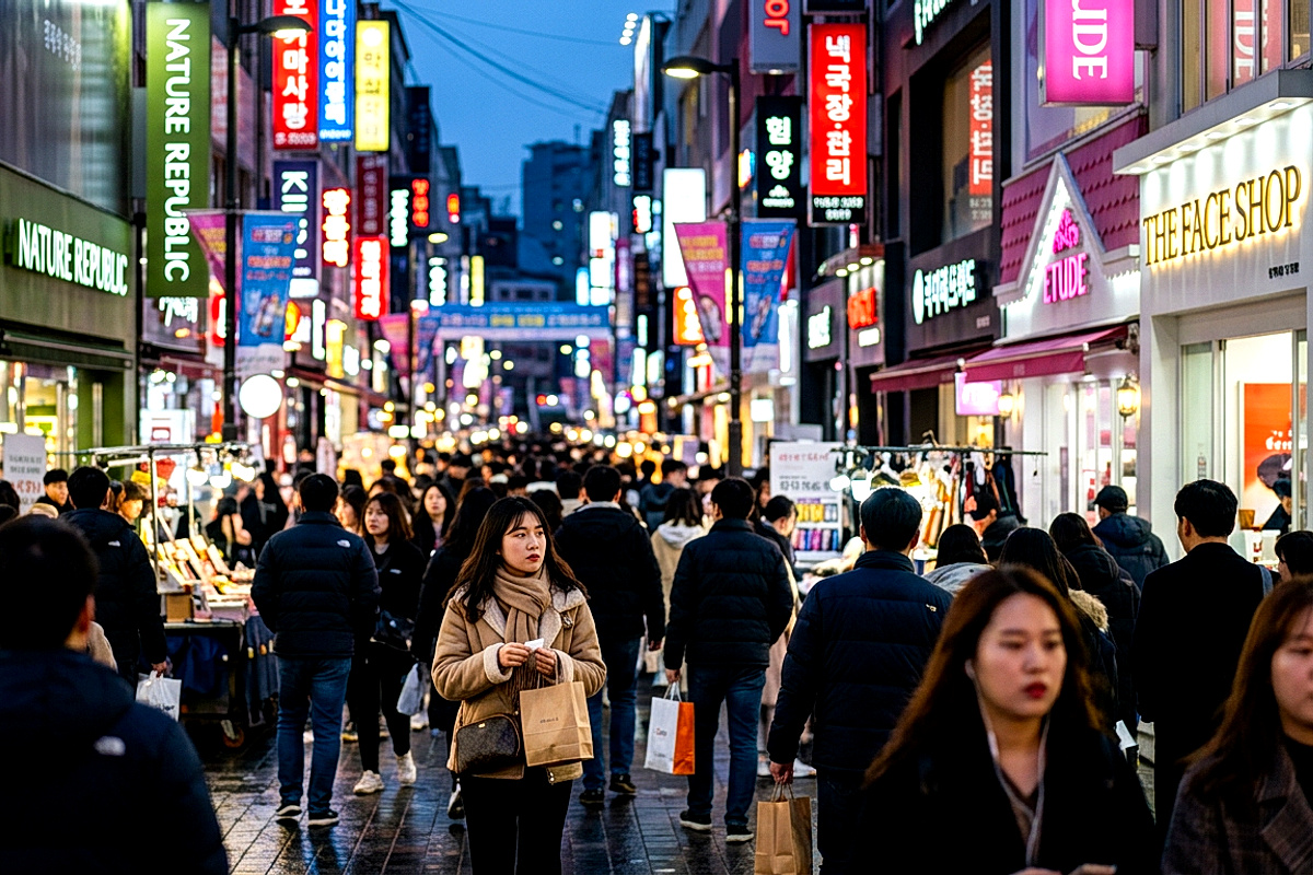 cocorea明洞でパーソナルカラー診断を受けている様子