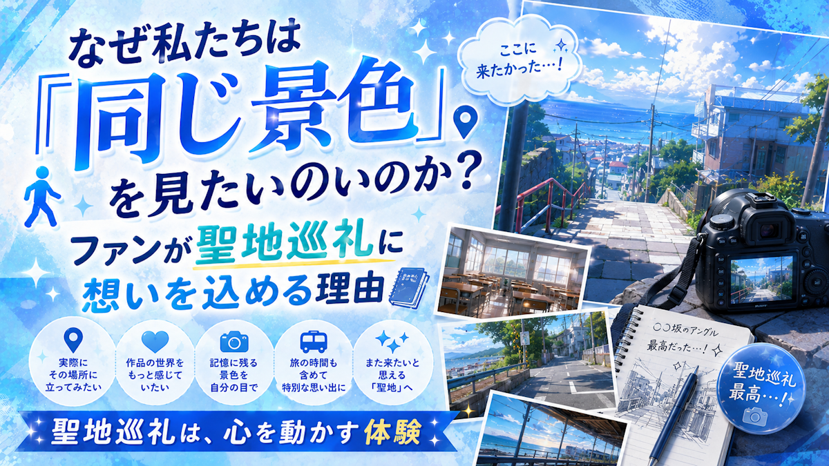 ◼️なぜ私たちは『同じ景色』を見たいのか? 🚶📷 ファンが聖地巡礼に大金を投じるエモーショナルな心理