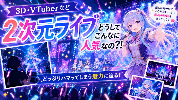 ◼️2次元ライブ（3D・Vチューバーなど）どうしてこんなに人気なの？！どっぷりハマってしまう魅力に迫る！