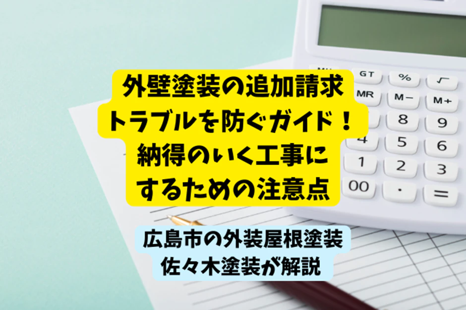 外壁塗装の追加請求トラブルを防ぐガイド！納得のいく工事にするための注意点サムネイル画像